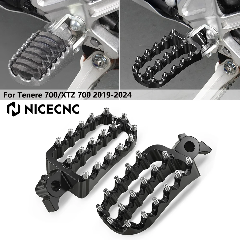 NICECNC For Yamaha Tenere 700 2019-2024 2025 Footrest Footpegs Foot rest Foot peg For Yamaha Tenere 700 Accessories XTZ07 XTZ700