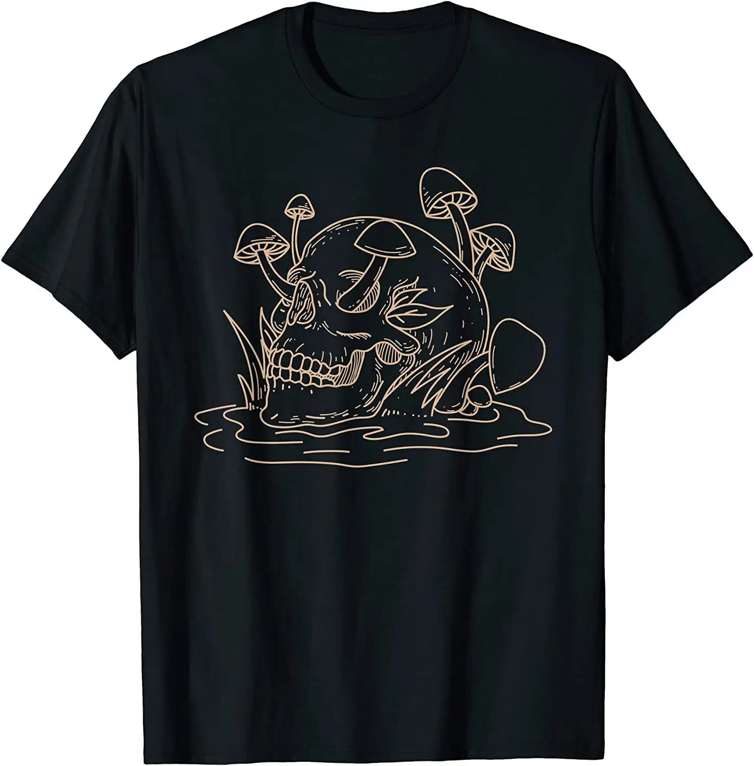 NEW Skull Mushroom Morel Mycologist Goth Mushroom Skeleton T-Shirt