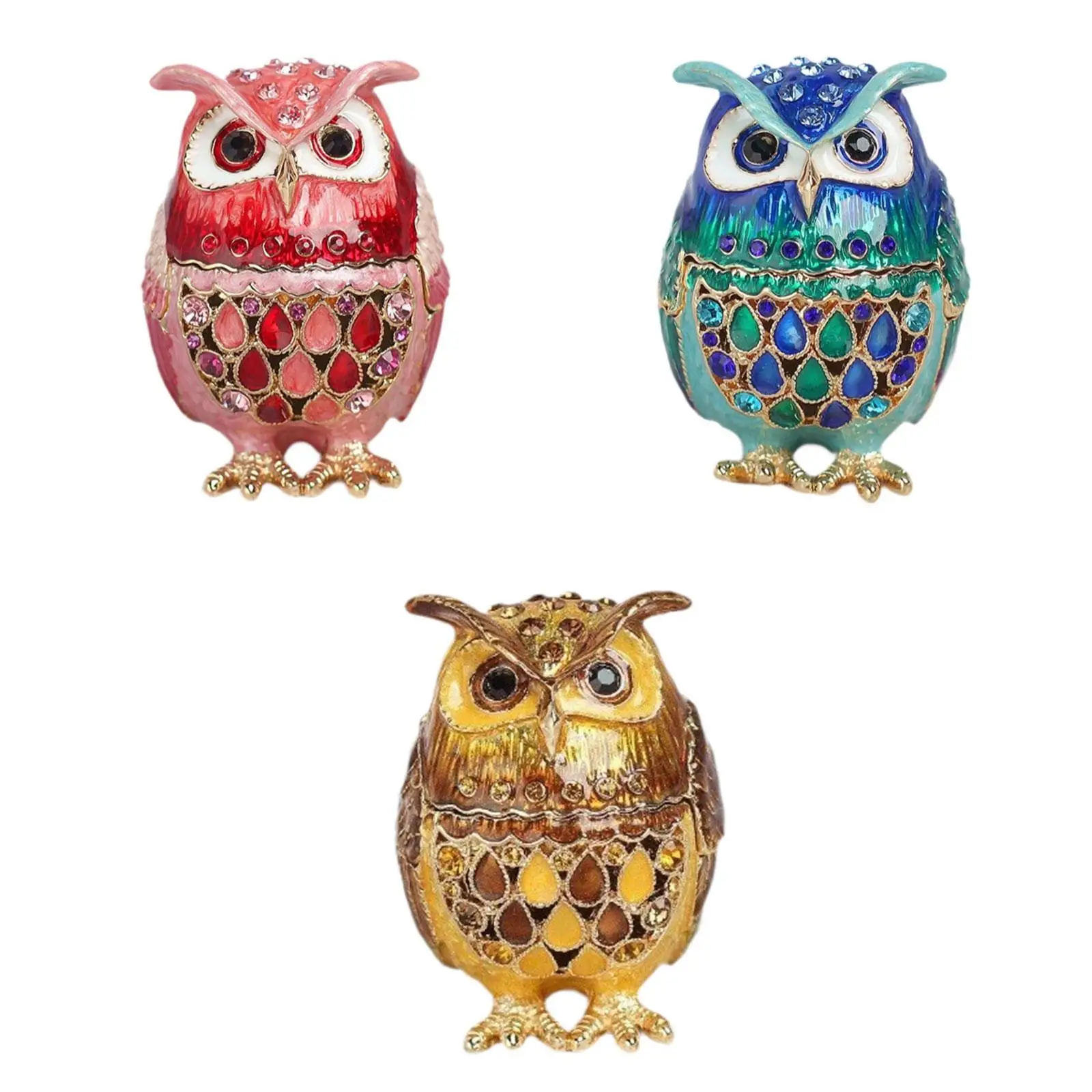 

Jewelry Trinket Box Owl Decoration Display Container for Dresser Earrings