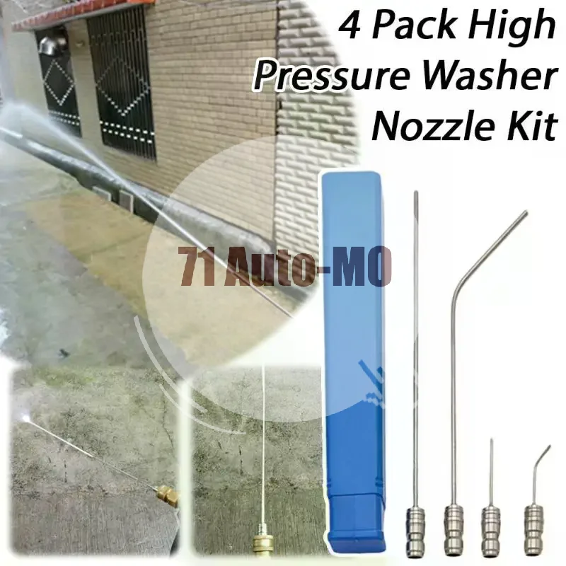 4Pcs Portable High Pressure Water Blaster Cleaning Nozzle Straight Side Jet for Travel Car Wash Camping Site Cleaning Use