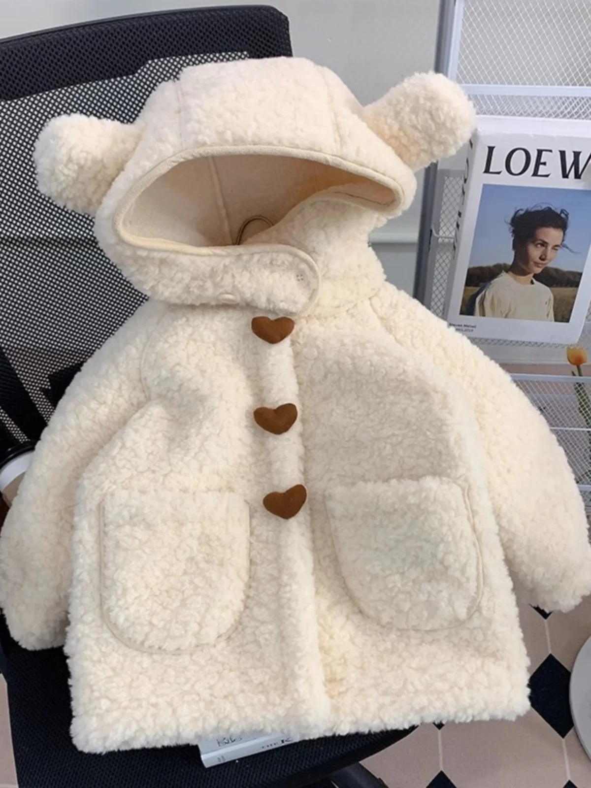 

Модный комбинезон-пальто из овечьей шерсти для девочек, теплая осенне-зимняя одежда для детей из Китая