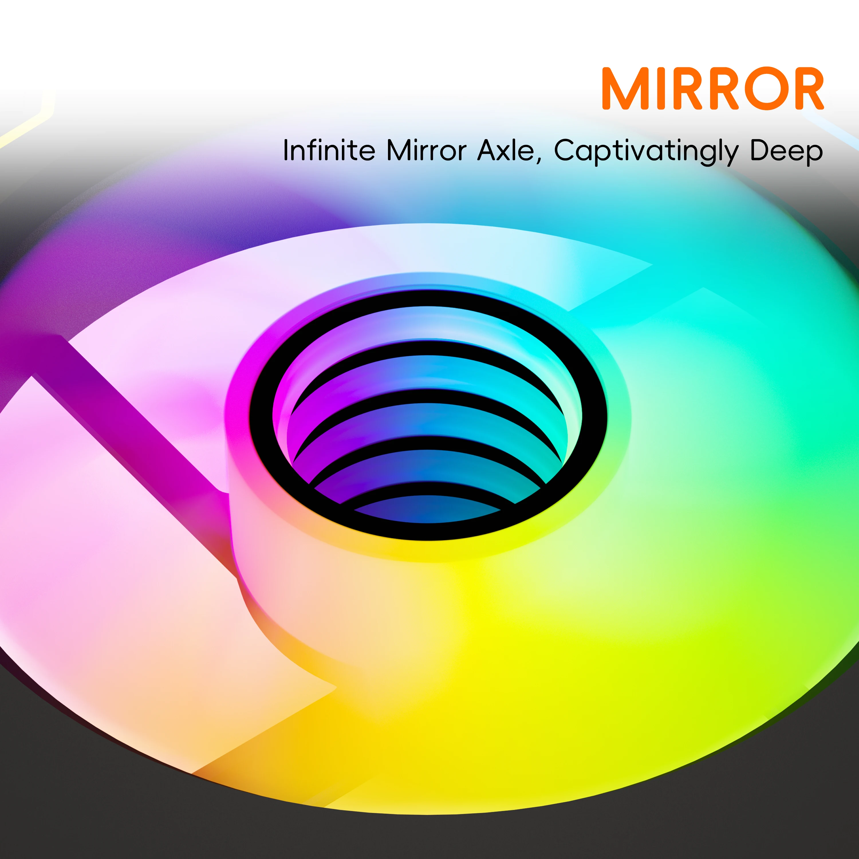 Kimdoole ARGB Fan 120mm PC Case Fan Kit 4pin PWM CPU Cooling Fans Infinity Mirror Design 4Pin PWM 5V 3Pin Quiet Cooling Fan