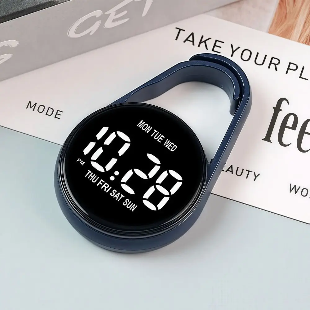 LED Electronic Hanging Watch Portable Waterproof Pocket Watch Digital Display Carabiner Luminous Pocket Watch Children/Adults