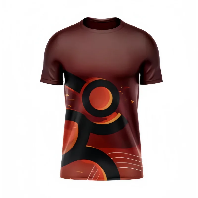 Camiseta deportiva sencilla para hombre, pantalón corto de Fitness, manga informal, transpirable, jersey de secado rápido, cuello redondo, Top estampado diario Unisex