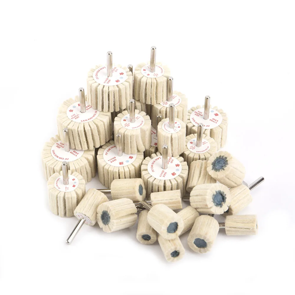 1pc Pad Wool Felt Polishing Buffing Wheel Grinding Head for Drill Electric Grinder Metal Woodworking  Polishing with 6mm Shank