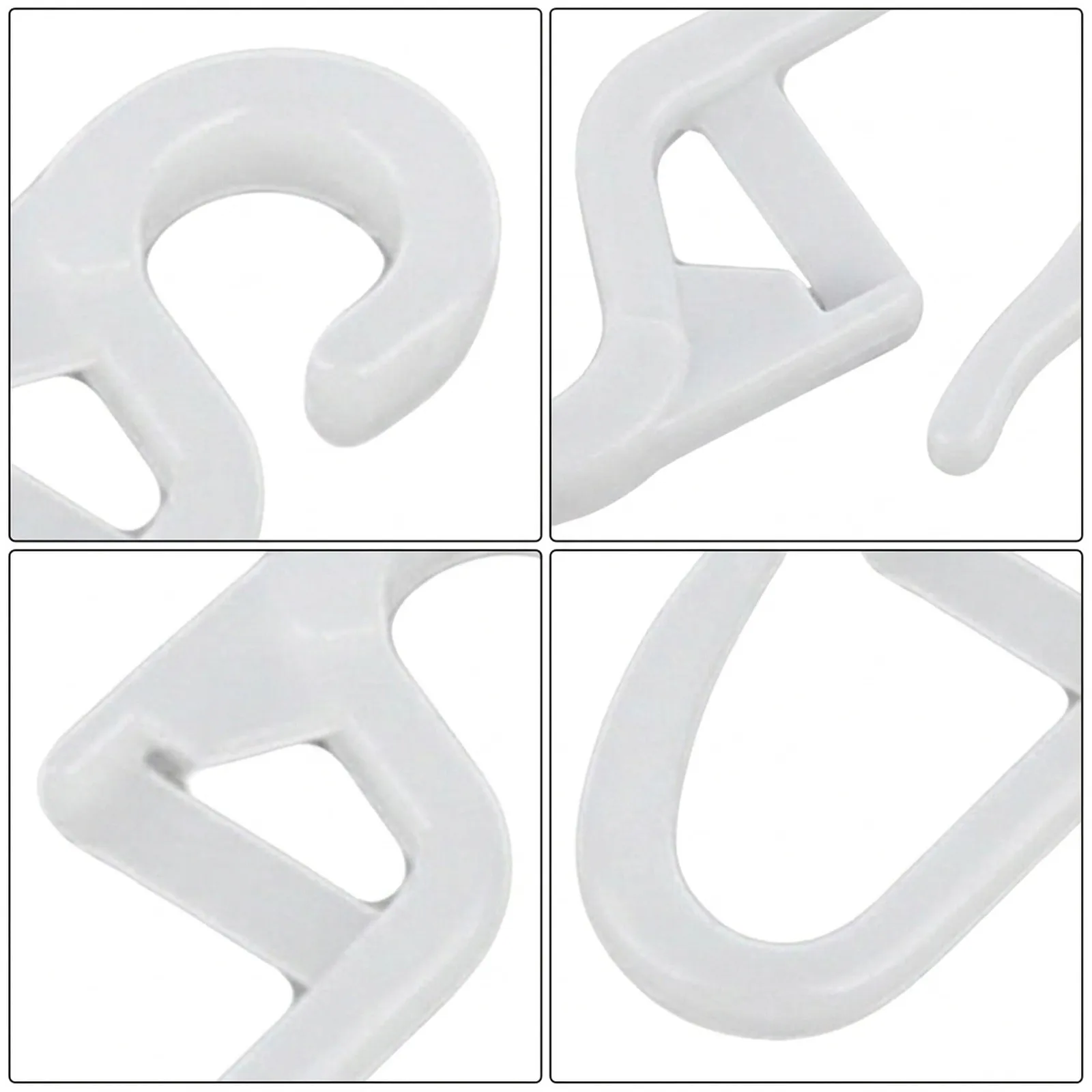 100Pcs Black Plastic Curtain Loop Hooks 30mm Clip On Fastener With 10mm Hole For Ring Drapes Home Decor Supplies