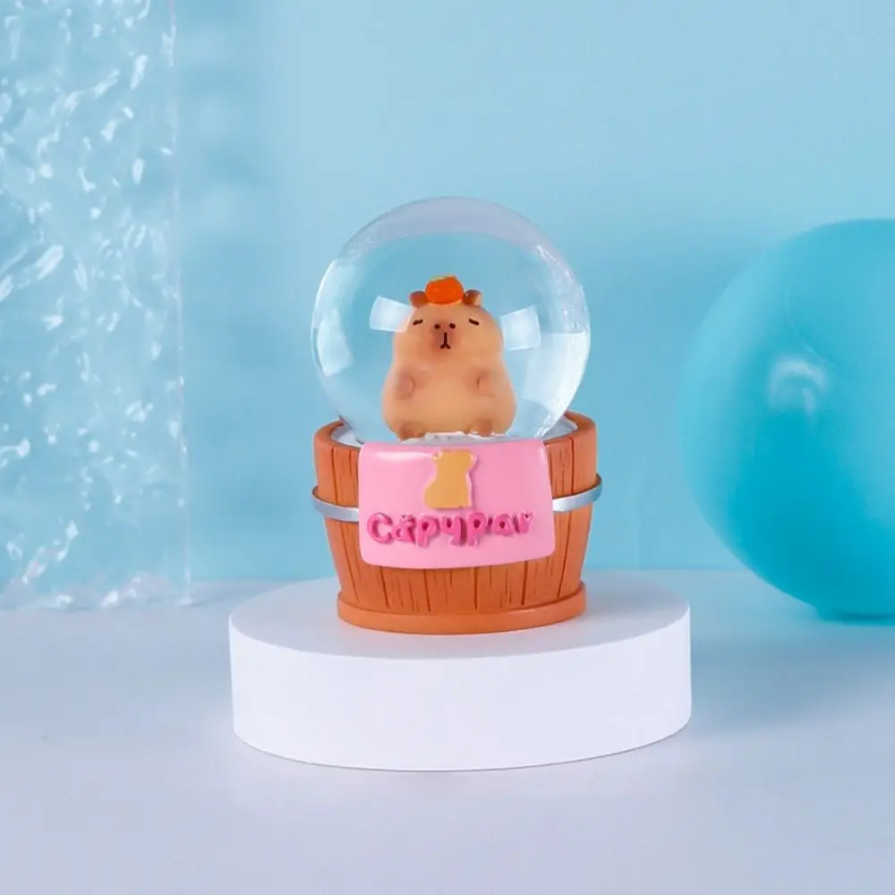 Nieuwe Hars Capybara Kristallen Bol Cartoon Lichtgevende Kleine Ornamenten Woonkamer Ornamenten Verjaardagscadeau Leuke Slaapkamer Decoratie