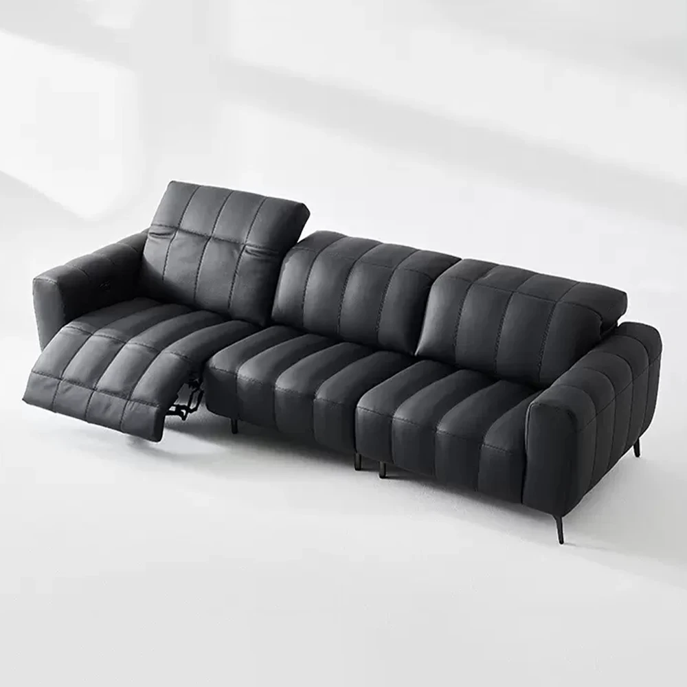 xx-Key Function Genuine Leather Sofa Sectional Dual Motor Electric Recliners, First-class Cabin Power Recling Couch^