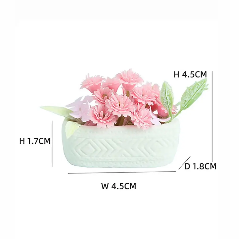 1/6 1/8 Poppenhuis Bloem Bonsai Babysbreath Jasmijn Keramiek Bloempot Miniatuur Potplanten Speelhuis Ornament