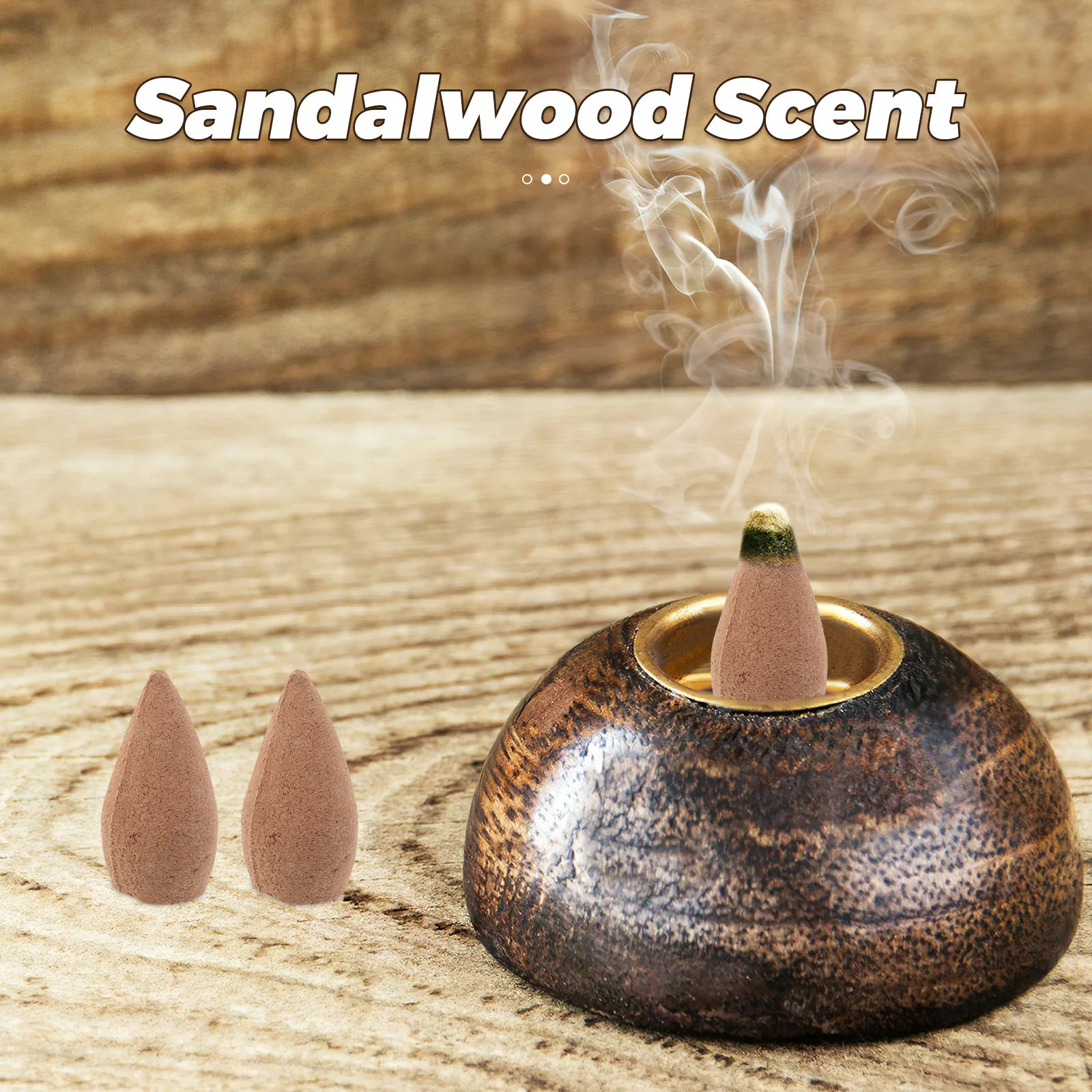 

1 Box Incense Cones Backflow Incense Cones For Home Natural Sandalwood Aroma Long Lasting Fragrance For Relaxation Decorative