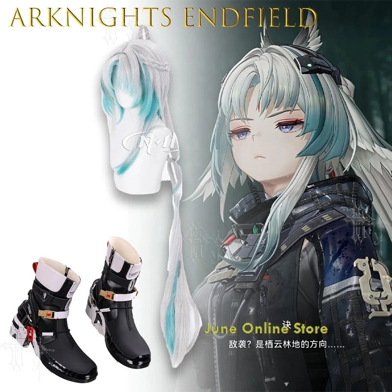 Anime Cosplay Costumes Arknights Endfield Li Zhiyan Arcane Wig White Cyan Gradient Hair, Comic Con Role Play Accessory Gift view 2