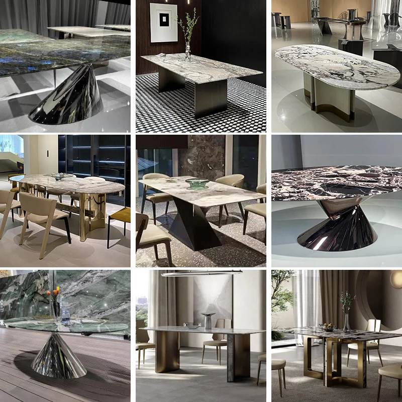 

Stainless steel dining table legs bracket marble light luxury base support frame rock slab round table rectangular table foot is