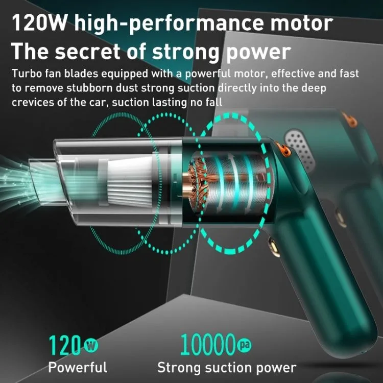 Custom 14000Pa Cordless Car Vacuum Cleaner Rechargeable Portable Mini Vacuum for Car Interior