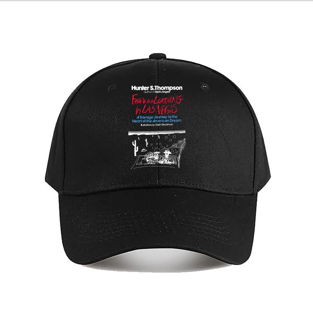 Fear and Loathing in Las Vegas Text Art Baseball Cap Fashion Outdoor Sports Sunhat Men Snapback Cap Women's
