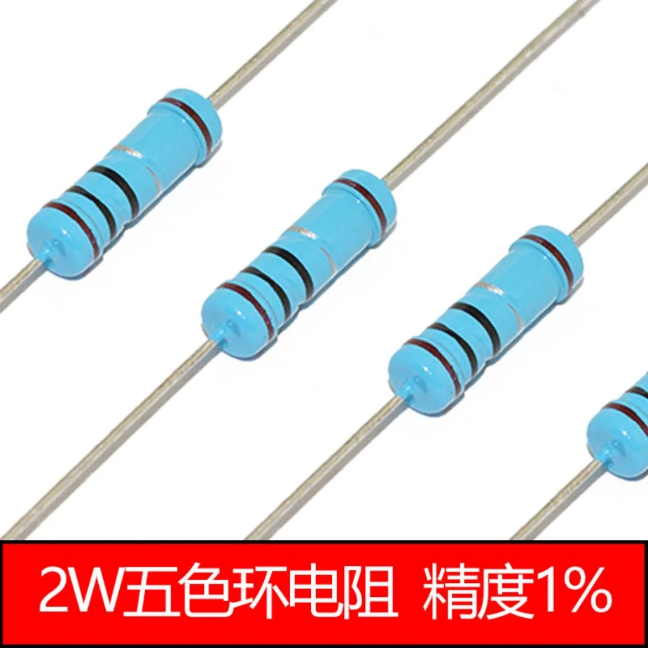 

50pcs Metal Film Resistors 2W 2 Watt 1% 1.2 1.5 1.8 2 2.2 2.4 2.7 3 3.3 3.6 3.9 4.3 4.7 5.1 5.6 6.2 6.8 7.5 8.2 9.1 K M R E Ohm