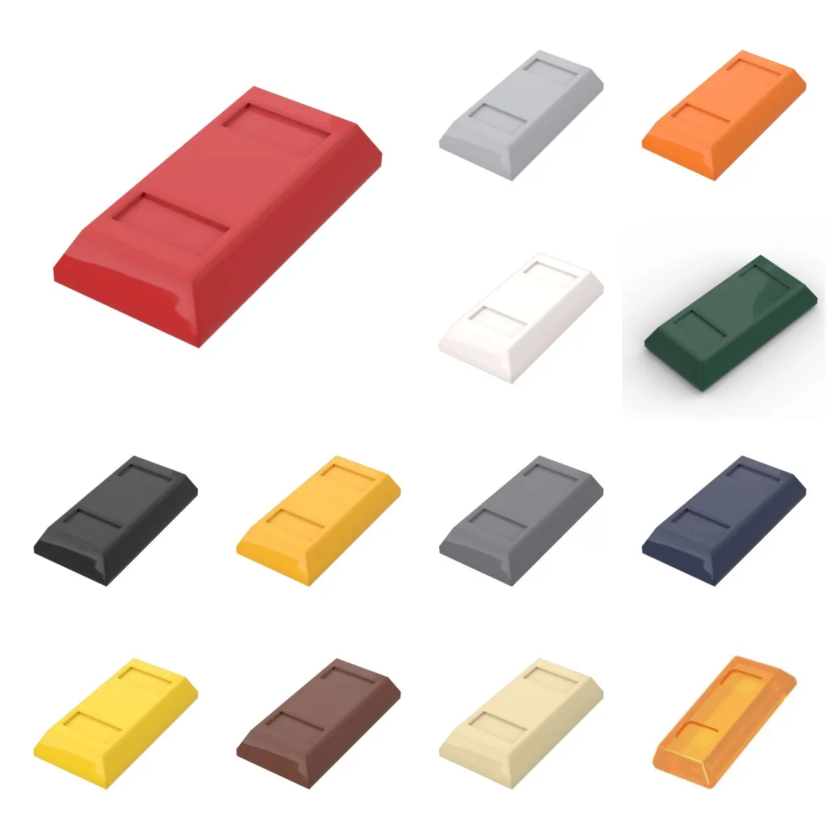50pcs 99563 Tile Special 1 x 2 Ingot Bar Buildings Blocks Toys For Children Compatible Educational Creative Size DIY MOC Gift
