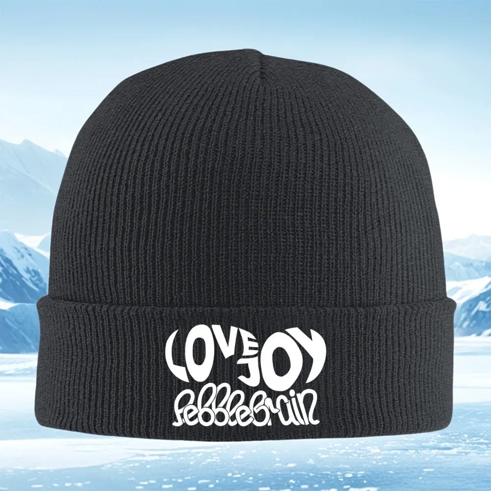2026 LOVEJOY Pebble Brain typography design Men Women Unisex Knitted Hat Beanie Pullover Cap Winter Thermal Warm Christmas Outdo
