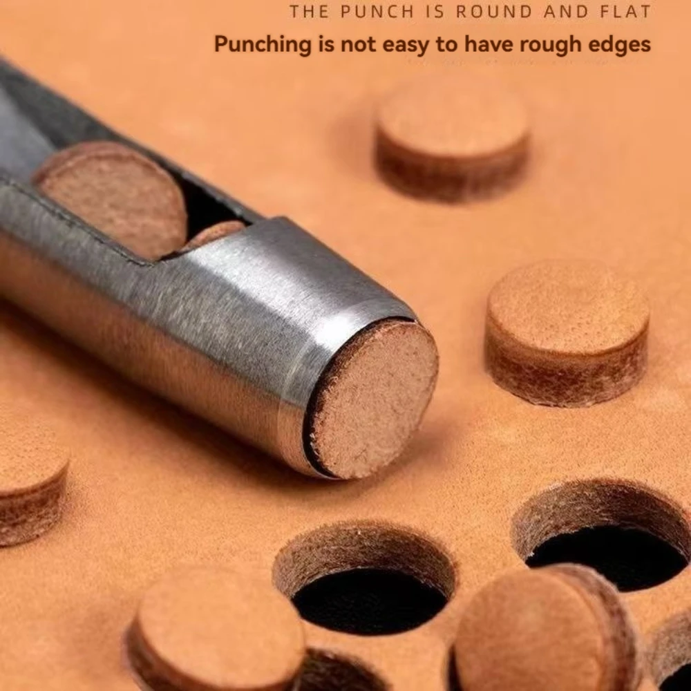 6 قطعة/المجموعة الجلود ثقب لكمة القاطع الجوف جولة ثقب لكمة الجلود صياغة اليد أداة ملاكمة عدة الخياطة الحفر الناخس عدة