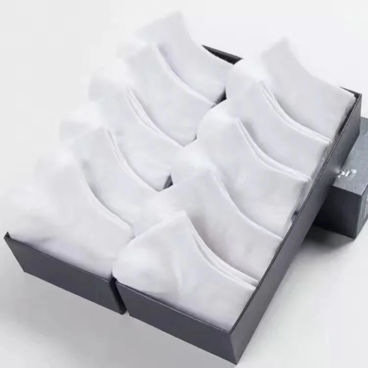 20 Stück/ Herrensocken Frühling Sommer dünne atmungsaktive weiche Polyester-Baumwollsocken schwarz Casual Business Ankle Bootssocken Größe EU38-45