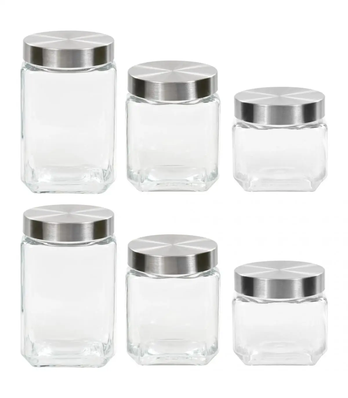 Honey jars storage jars with silver lid 6 pc 800/1200/1700 ml