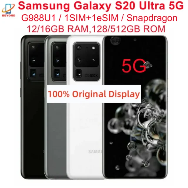 Samsung-Galaxy s20 Ultra 5g android携帯電話,6.9インチ,128インチ,512GB rom,12, 16GB  RAM, NFC,オクタコア,snapdragon,オリジナル,g988u1 - AliExpress