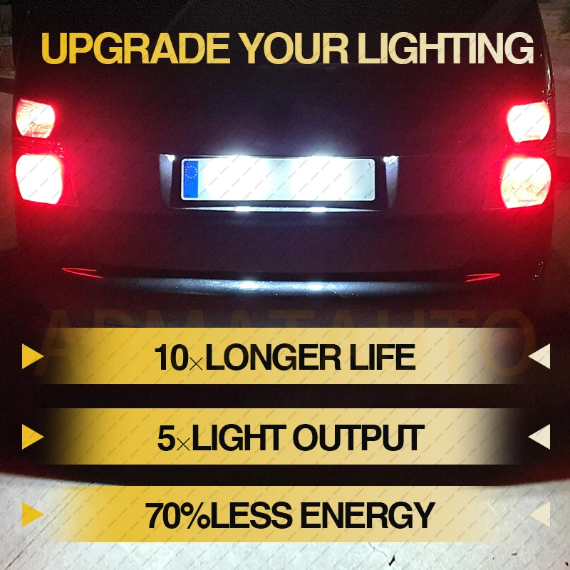 2 قطعة Canbus LED رقم الترخيص لوحة ضوء مصباح أبيض لشركة فولكس فاجن توران جولف العلبة جيتا MK5 T5 باسات سكودا سوبر 1 اكسسوارات السيارات #6