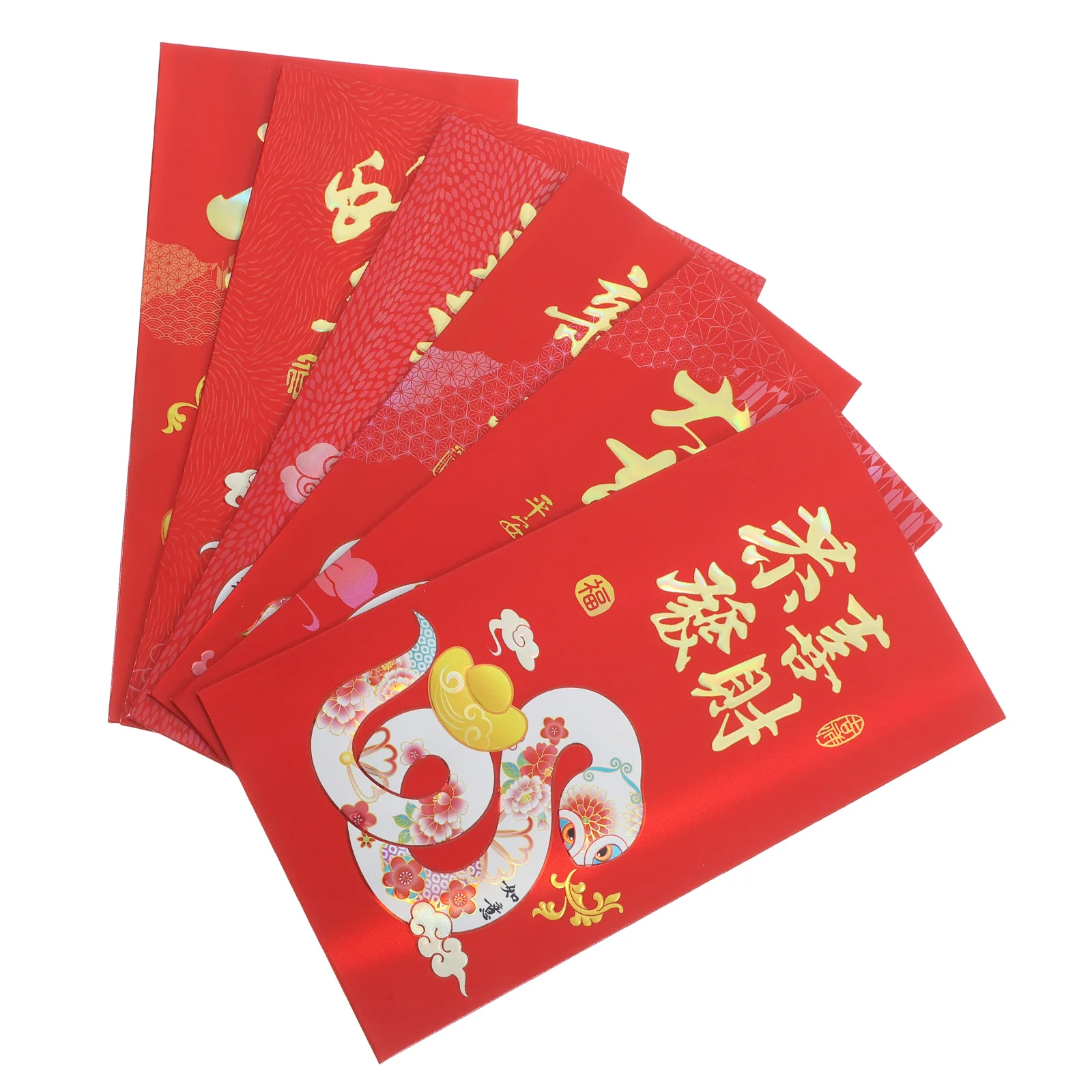 

6 Pcs Red Packet Money Envelopes for Cash Saving Holder Chinese Paper Snake New Year Pocket