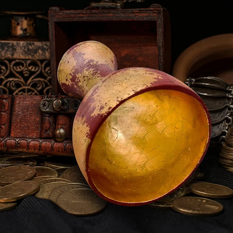 إنديانا كأس الكأس المقدس جونز الحرف اليدوية ، نسخة طبق الأصل الراتنج ، دعامة تأثيري للهالوين ، الكأس الرجعية