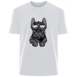 Summer High Street Harajuku French Bulldog Men's 100% Cotton Breathable Sweat Absorbent Casual T-Shirt Street Men's Clothing