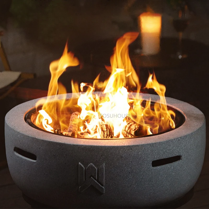 

Modern Iron Fire Pit for Outdoor Heaters Brazier Creative Leisure Outdoor Courtyard Multifunction Barbecue Charcoal Brazier