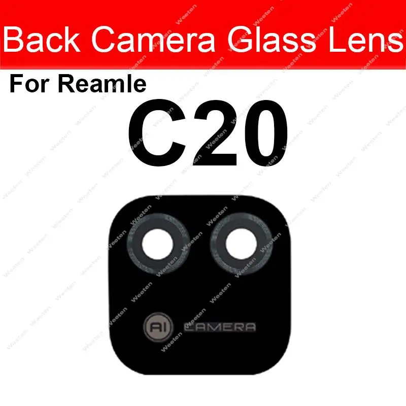 Back Camera Glass Lens For Realme C1 C2 C3 C11 C12 C15 C17 C20 C21 C21Y C25 C25S C25Y Rear Camera Lens Glass with Sticker Parts