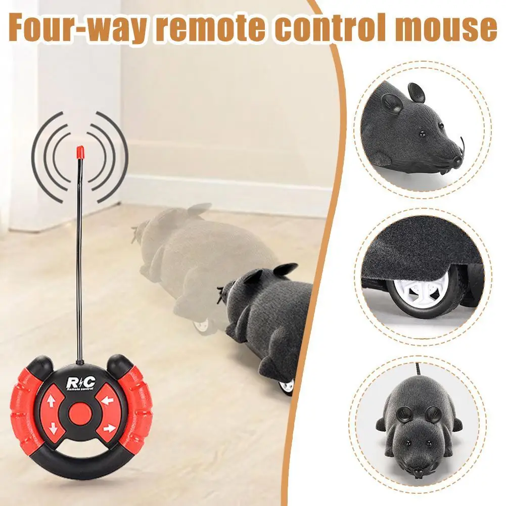 Creative Four-way Remote Control Electric Mouse Toy Simulation Infrared Shaking Control Electric Pet Toys Halloween Prank Toys