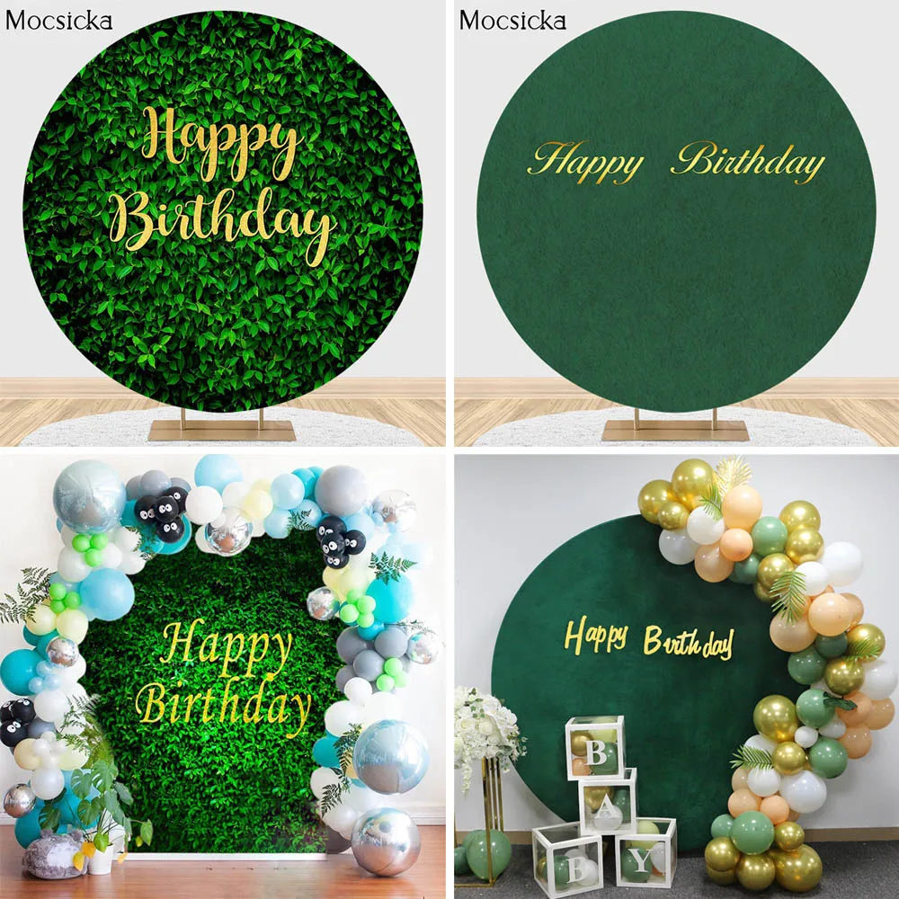 

Mocsicka Green Grass Leaves Round Backdrops Circle Cover Wedding Baby Shower Birthday Safari Party Photoshoot Photo Background