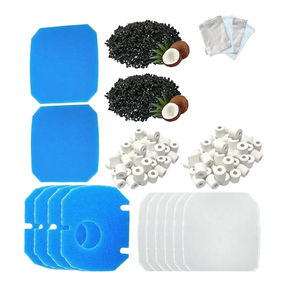 Aquarium Replacement Filter Set for JBL For CombiBloc II e402 e702 e902 Featuring Coconut Shell Activated Carbon
