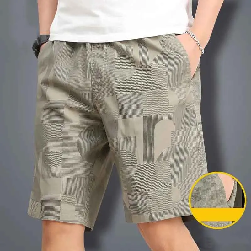 Summer New Thin Wide Leg Casual Sports Beach Shorts Men Camouflage Elastic Waist Pocket Folds Breathable Loose Short Pants 2024