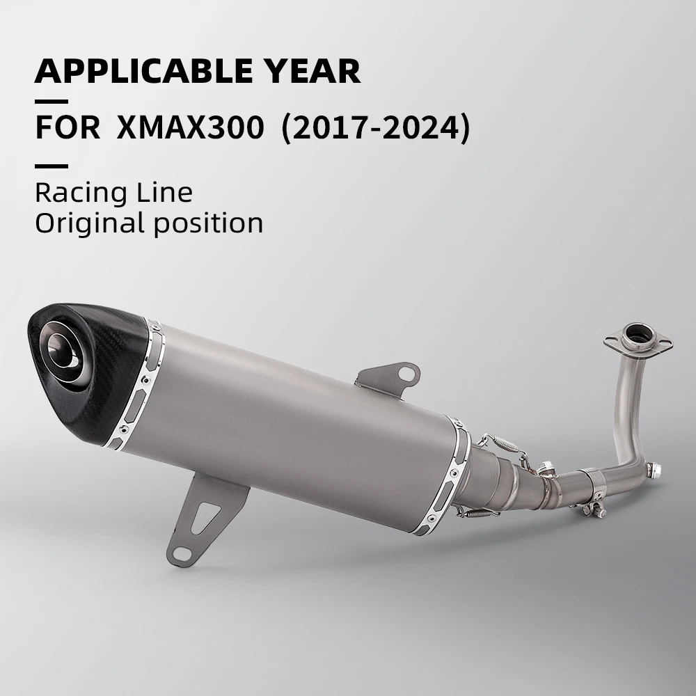 

Titanium Motorcycle Exhaust Slide for X-MAX300 2017-2024 Complete System Muffler Middle Rod Pipe Upgrade for Enhanced Performanc
