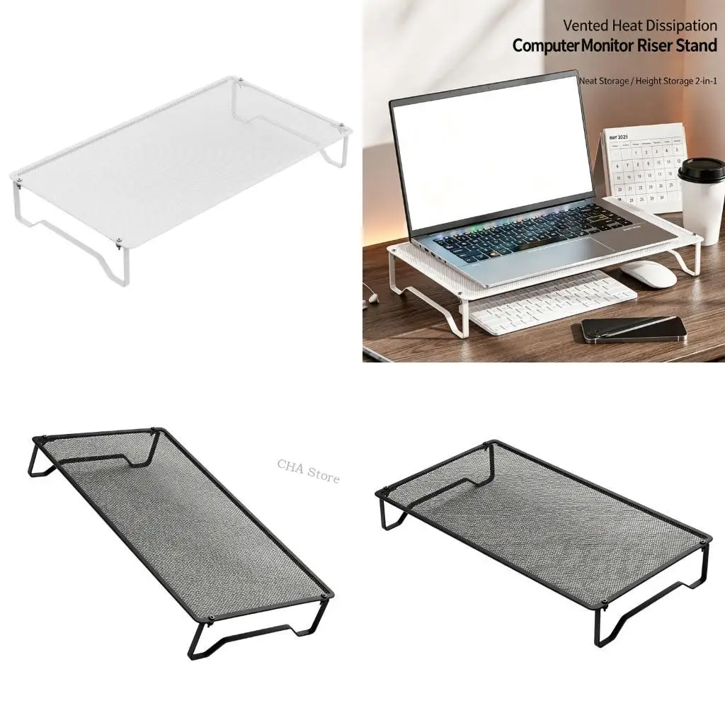 Computer Desk Stand with Raised Top, Heightening Holder, and Room Underneath for Organizing Items on Home Office and Study Desks