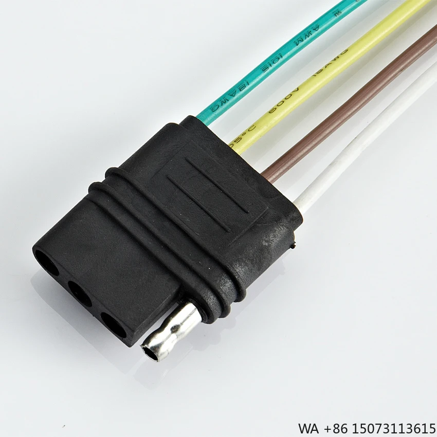 4 Pin Flat Plug 18awg Trailer Wiring Harness Universal 4 Way Flat Adapter for LED Tailgate Light Bar and Trailer Lights