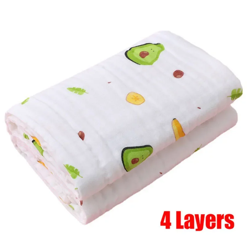 Baby Bath Towel Newborn Bathrobe Cotton Swaddle Blanket for Boy Girl 4-Layer Gauze Infant Washcloth Children\'s Blanket