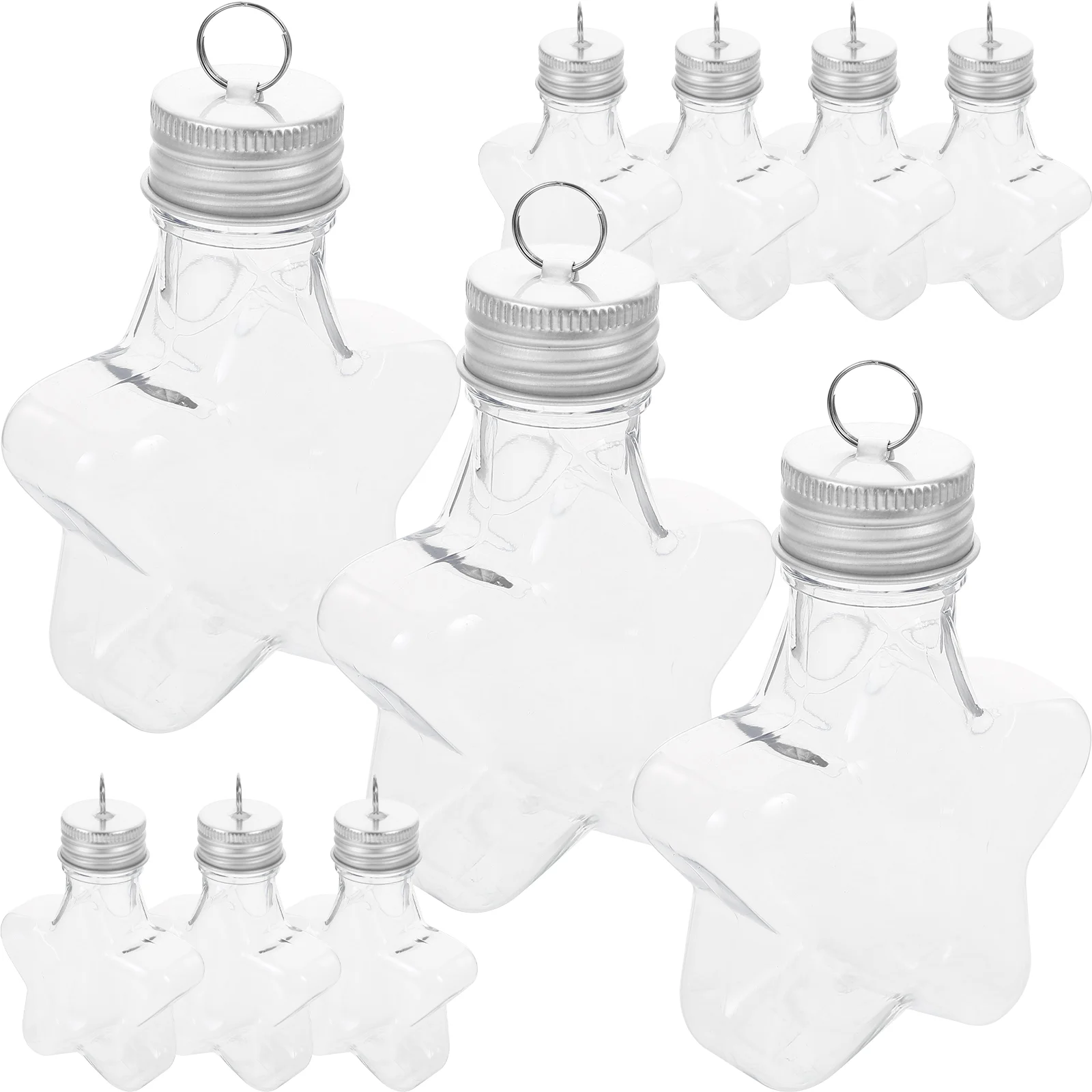 10 Pcs Glass Christmas Bottle Drink Containers The Pet Fillable Ornaments Water Colored Hanging