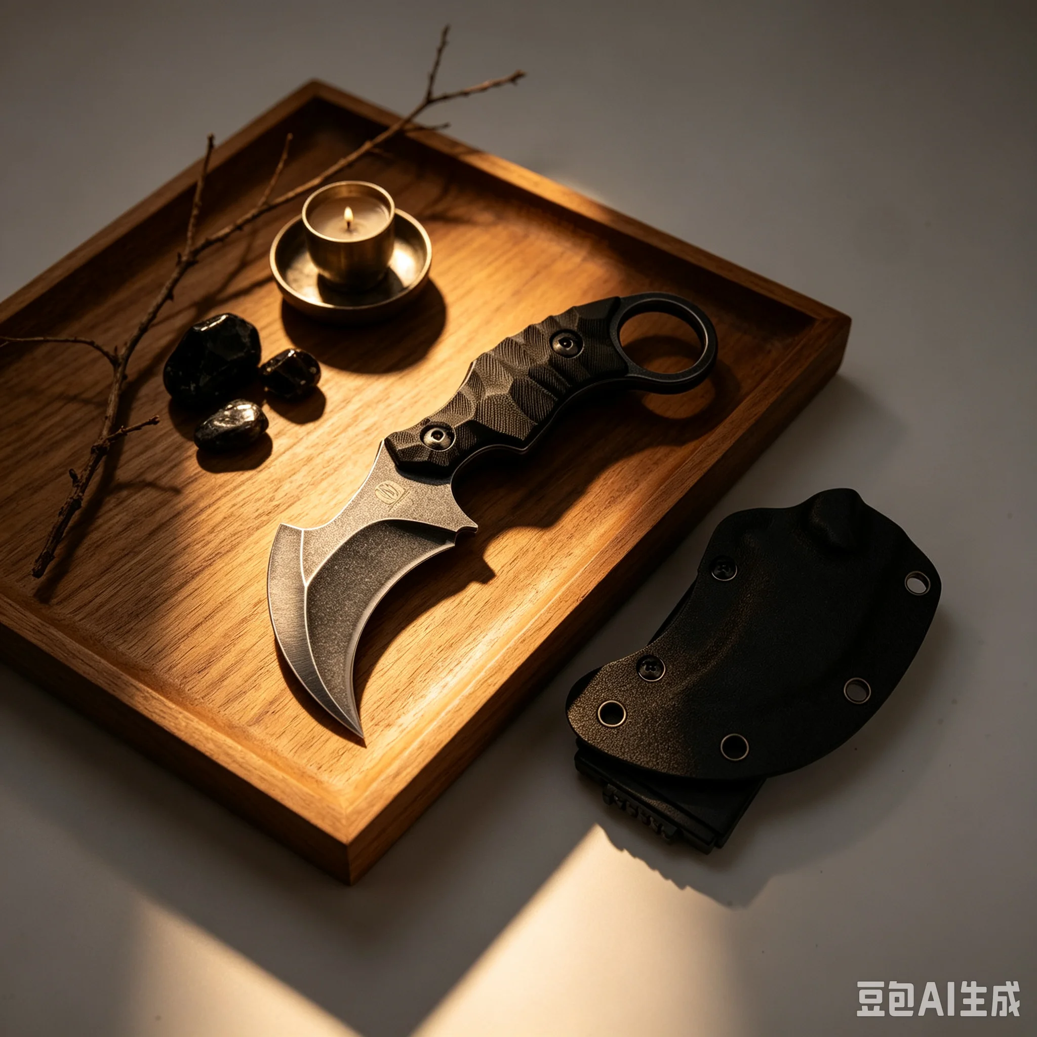 Bat-shaped mini knife, EDC personalized series, high-hardness D2 steel, G10 handle, tent camping emergency outdoor knife