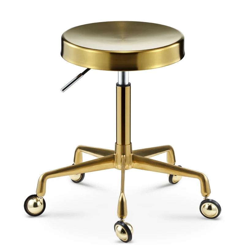 ‌Barber Shop Saddle Stool, Stainless Steel Swivel Seat, Height Adjustable Nail Salon Stool, Ergonomic Office Chair‌