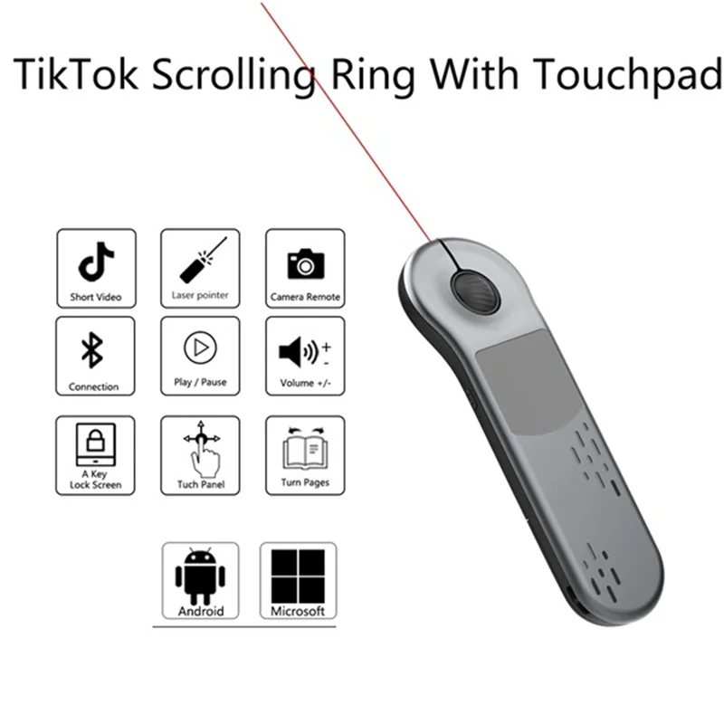 تعزيز-D13Pro ماوس هوائي مع لوحة اللمس اللاسلكية مؤشر PPT بلوتوث 2.4G التحكم عن بعد ل PowerPoint/الكمبيوتر اللوحي/الكاميرا