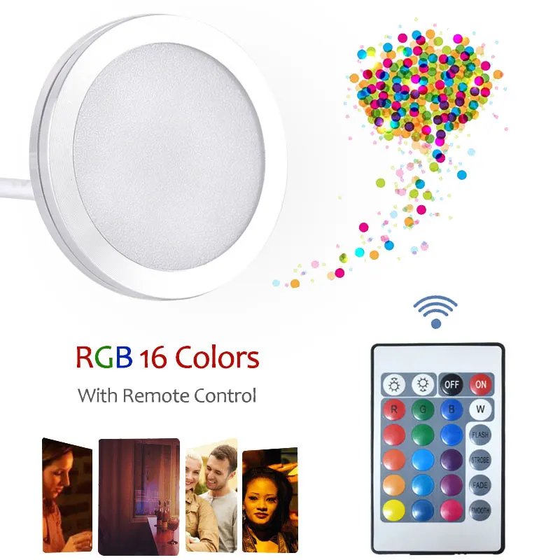 USB 5V RGB Spotlight 5W 3W 7W Surface Installation Model display light Remote Control LED Simple Wine Cabinet Light Ultra Thin