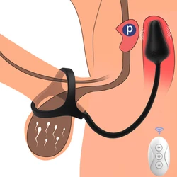 男性用リモコン付きアナルバイブレーター,射精リング遅延,臀部プラグ,gスポット刺激装置,ゲイオナホール用大人のおもちゃ