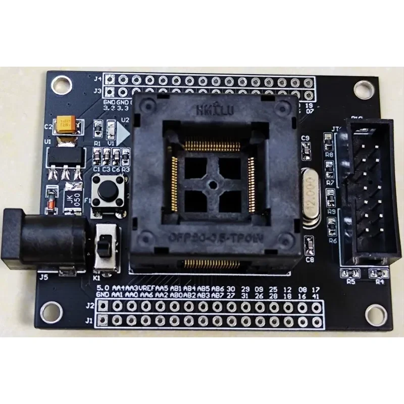 TMS320F28035 LQFP80 IC Test Socket Programming Adapter for MCU Development Board Production Line Debugging Tool