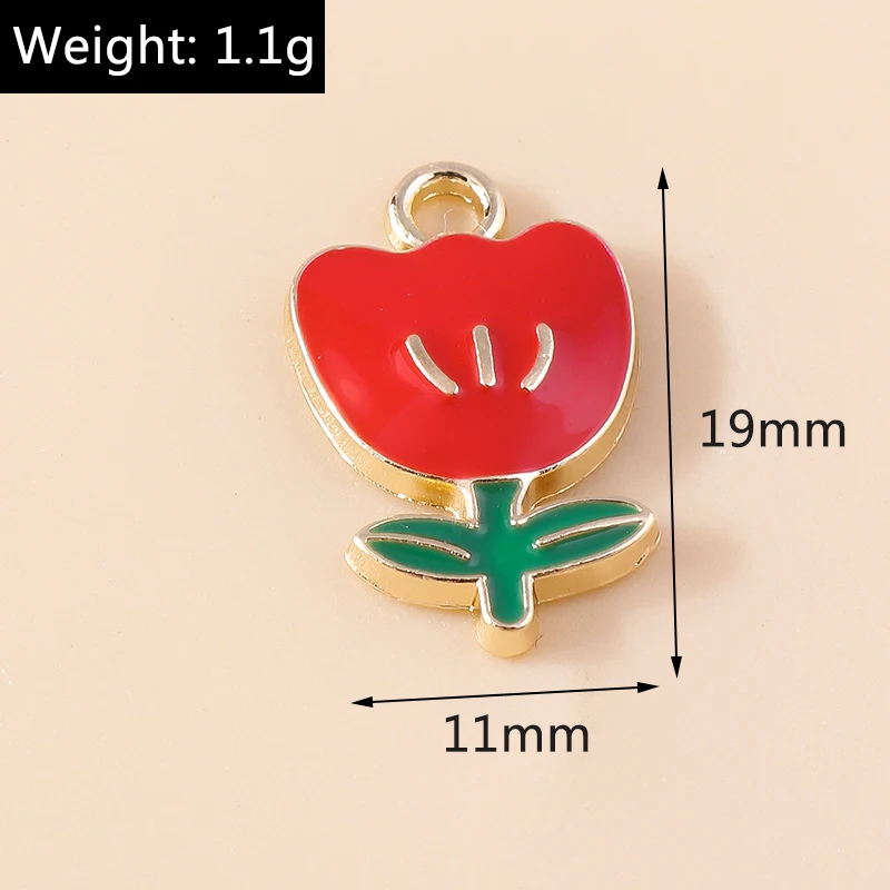 20 Stück gemischte bunte Emaille-Blumenanhänger für die Schmuckherstellung, Tropfenohrringe, Halsketten, Armbänder, DIY-Bastelzubehör – Detail 6