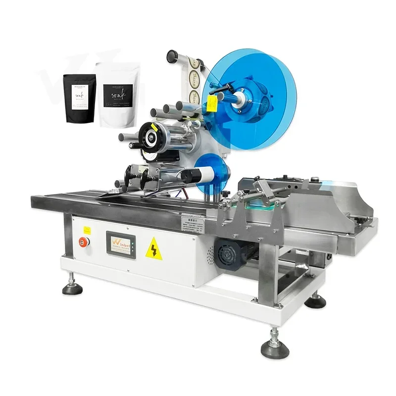 

manufacture price automatic flat eco clear flat heat seal mylar bag packaging labeling machine