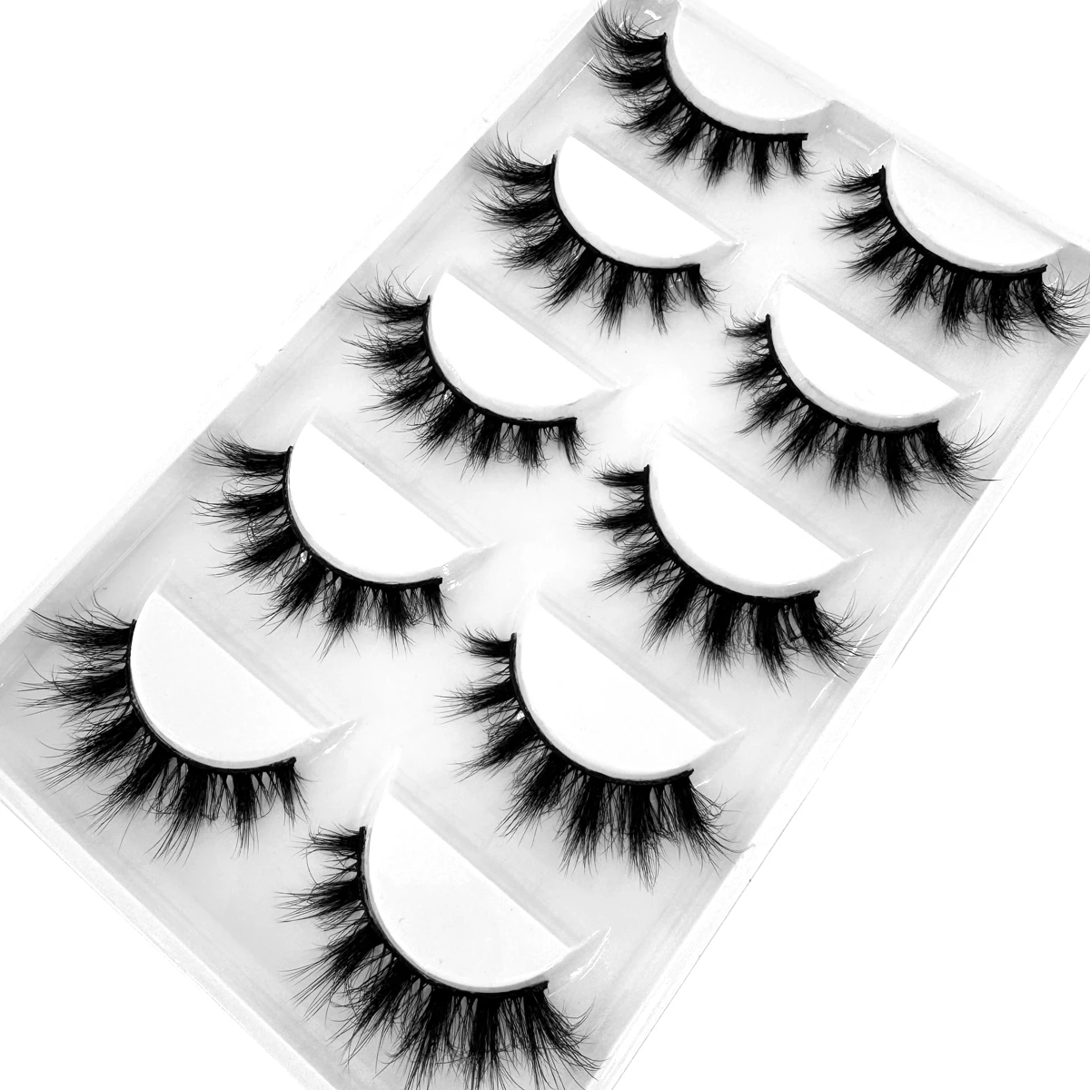 5 Paar natürliche lange falsche Wimpern gefälschte Wimpern langes Make-up 3D-Nerzwimpern Verlängerungswimpern wiederverwendbare Nerzwimpern für Schönheit – Detail 2