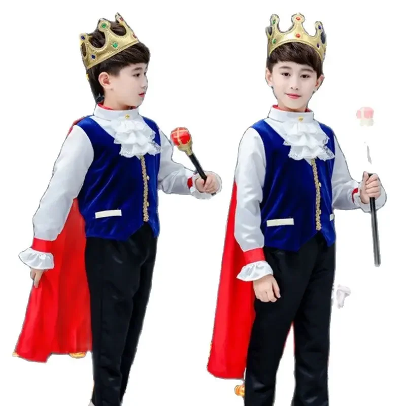 Prince King Cosplay para crianças, fantasia de Halloween para meninos, festa de carnaval, fantasia de aniversário e presente de ano novo, 2-12 t